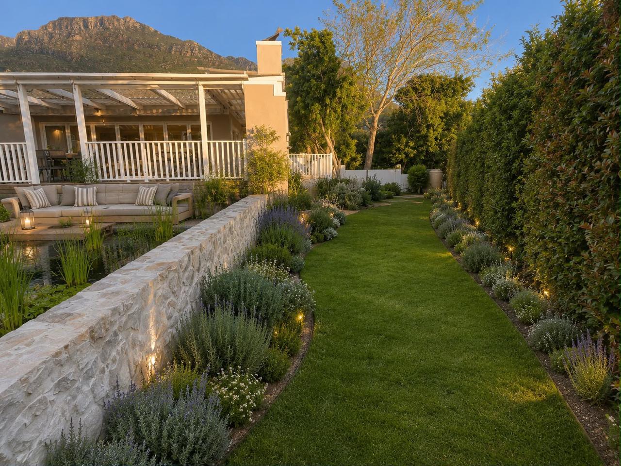Cape Town garden at golden hour